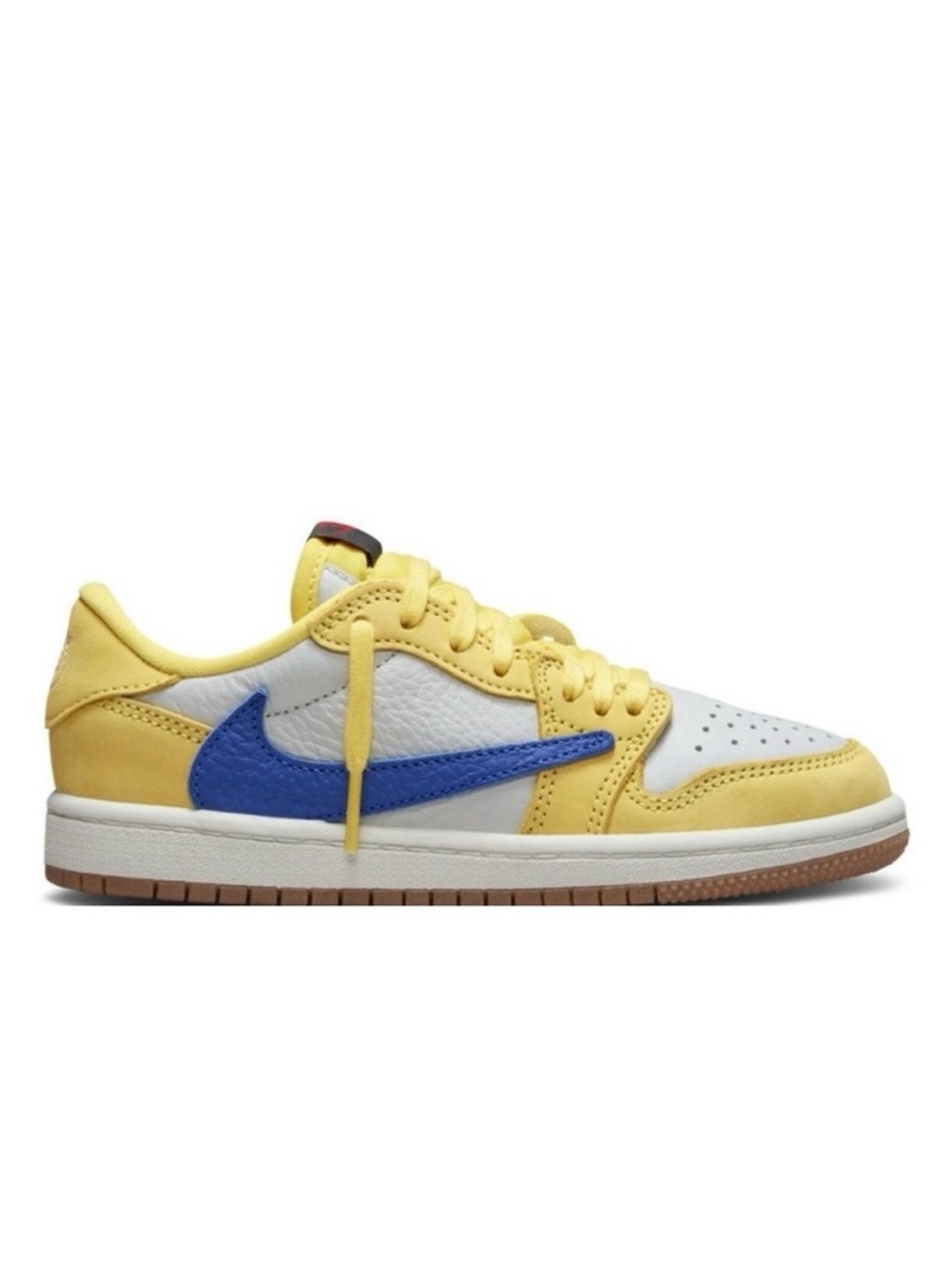 Travis Scott Jordan 1 Low Canary Yellow Blue DZ4137-700 Women Size 5.5